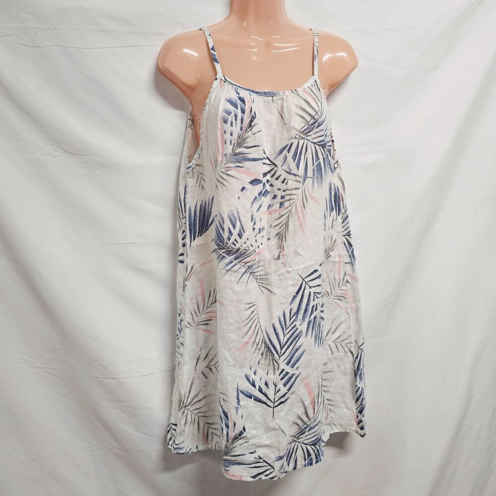 Lungo L'arno Tropical Sun Dress Women Size M White Linen - Picture 11 of 14